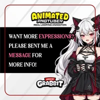 Анимированный PNGTuber Goth Cat Girl для Veadotube Mini