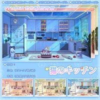 Анимированный фон для стримов Кошачья кухня - Neko no Kitchen