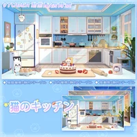 Анимированный фон для стримов Кошачья кухня - Neko no Kitchen