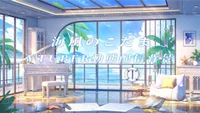 Анимированный фон для стримов с видом на море Umikaze no Kodama