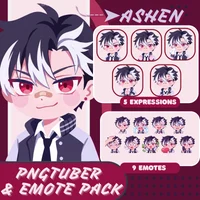 PNGTuber-модель Ashen и набор эмоутов