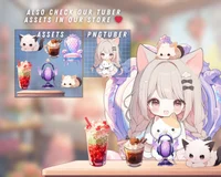 Ассеты для витуберов 5x Kawaii Kittens