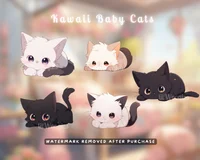 Ассеты для витуберов 5x Kawaii Kittens