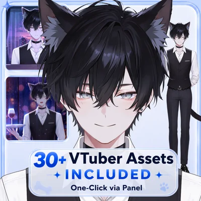 Live2D модель кота-дворецкого Bartender Butler Cat Boy для VTube Studio