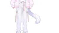 Беловолосый мальчик с кошачьими ушками и хвостом Live2D White-haired Boy with Cat Ears & Tail