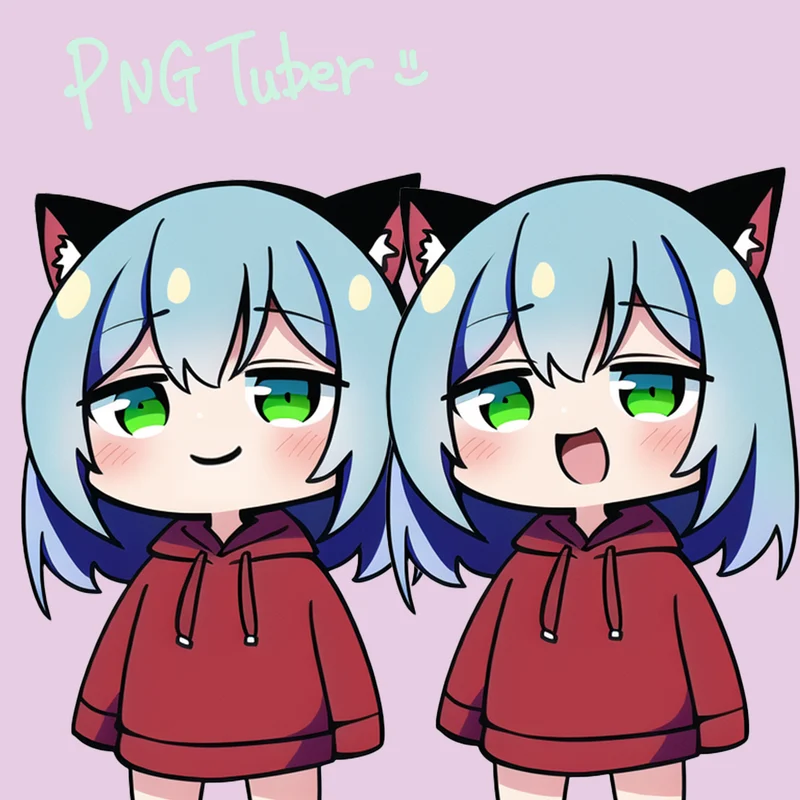 PNGTuber-аватар cat-blue