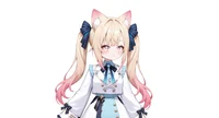 Live2D модель Cat-eared Twin-tail Girl с чиби-формой и сменой причесок