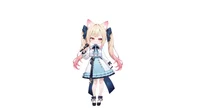 Live2D модель Cat-eared Twin-tail Girl с чиби-формой и сменой причесок