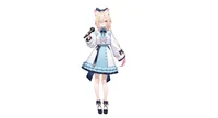 Live2D модель Cat-eared Twin-tail Girl с чиби-формой и сменой причесок