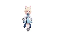 Live2D модель Cat-eared Twin-tail Girl с чиби-формой и сменой причесок