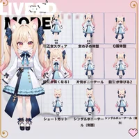 Live2D модель Cat-eared Twin-tail Girl с чиби-формой и сменой причесок