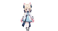 Live2D модель Cat-eared Twin-tail Girl с чиби-формой и сменой причесок