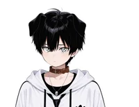 Черноволосый парень-пес Black-haired Boy Dog Character