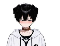 Черноволосый парень-пес Black-haired Boy Dog Character