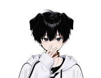 Черноволосый парень-пес Black-haired Boy Dog Character