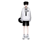 Черноволосый парень-пес Black-haired Boy Dog Character
