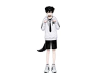 Черноволосый парень-пес Black-haired Boy Dog Character