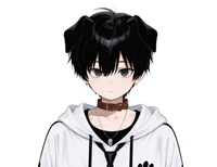 Черноволосый парень-пес Black-haired Boy Dog Character