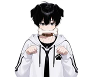 Черноволосый парень-пес Black-haired Boy Dog Character