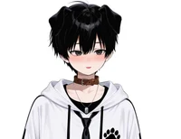 Черноволосый парень-пес Black-haired Boy Dog Character