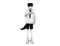 Черноволосый парень-пес Black-haired Boy Dog Character