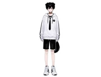 Черноволосый парень-пес Black-haired Boy Dog Character
