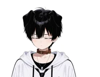Черноволосый парень-пес Black-haired Boy Dog Character