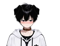 Черноволосый парень-пес Black-haired Boy Dog Character