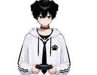 Черноволосый парень-пес Black-haired Boy Dog Character