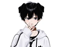 Черноволосый парень-пес Black-haired Boy Dog Character