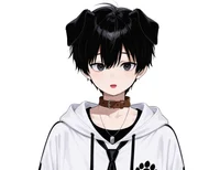 Черноволосый парень-пес Black-haired Boy Dog Character
