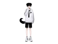 Черноволосый парень-пес Black-haired Boy Dog Character