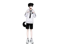 Черноволосый парень-пес Black-haired Boy Dog Character