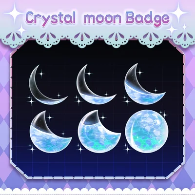 Набор бейджей Crystal Moon для стримов