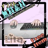 【無料イラスト】マウスとキーボードと手【Vtuber】
