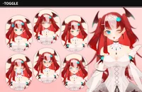 Live2D-модели Flaming и Ice в полный рост