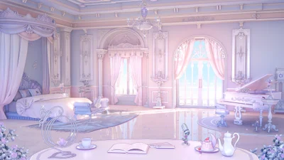 Фон для VTuber: Роскошная спальня в западном стиле (светлая)