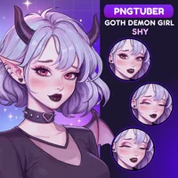 PNGTuber модель готической девушки-демона Goth Demon Girl