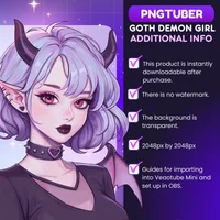 PNGTuber модель готической девушки-демона Goth Demon Girl
