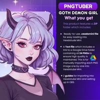 PNGTuber модель готической девушки-демона Goth Demon Girl