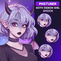 PNGTuber модель готической девушки-демона Goth Demon Girl