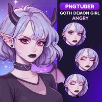 PNGTuber модель готической девушки-демона Goth Demon Girl