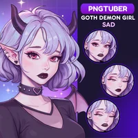 PNGTuber модель готической девушки-демона Goth Demon Girl