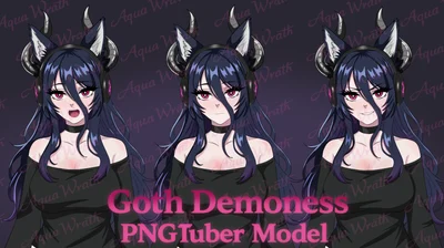 PNGTuber-модель готической демонессы Goth Demoness