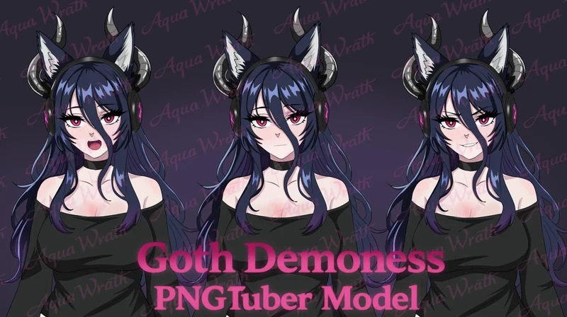 PNGTuber-модель готической демонессы Goth Demoness