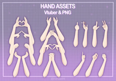 Набор ассетов рук Hand Assets для VTuber и PNGTuber