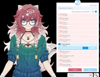Live2D Аями: девушка-померанский шпиц с 9 переключателями и Vbridger