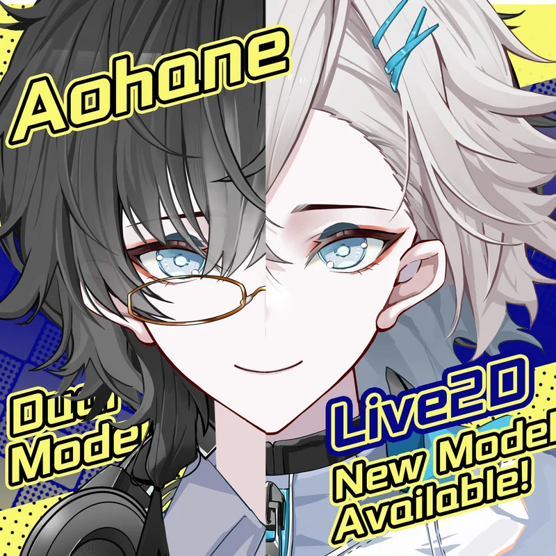 Live2D-модель витубера Aohane с двумя образами