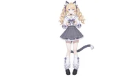 Live2D модель кошкодевочки Blonde Twin-Tail Cat Girl