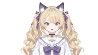 Live2D модель кошкодевочки Blonde Twin-Tail Cat Girl